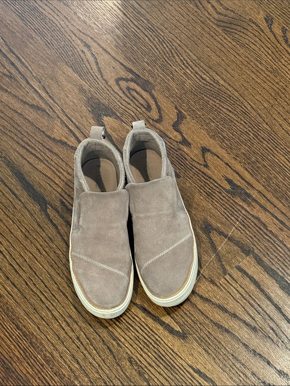 Toms Taupe Suede Slip-On Ankle Booties